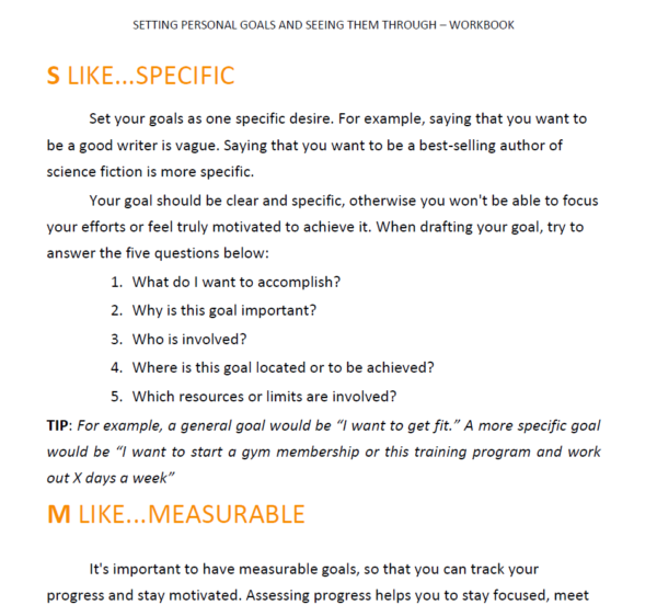 Setting Personal Goals Workbook (ThinkFit Edit) - Image 3